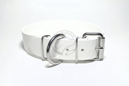 Snow White Biothane Dog Collar - Extra Wide - 1.5 inch (38mm) wide