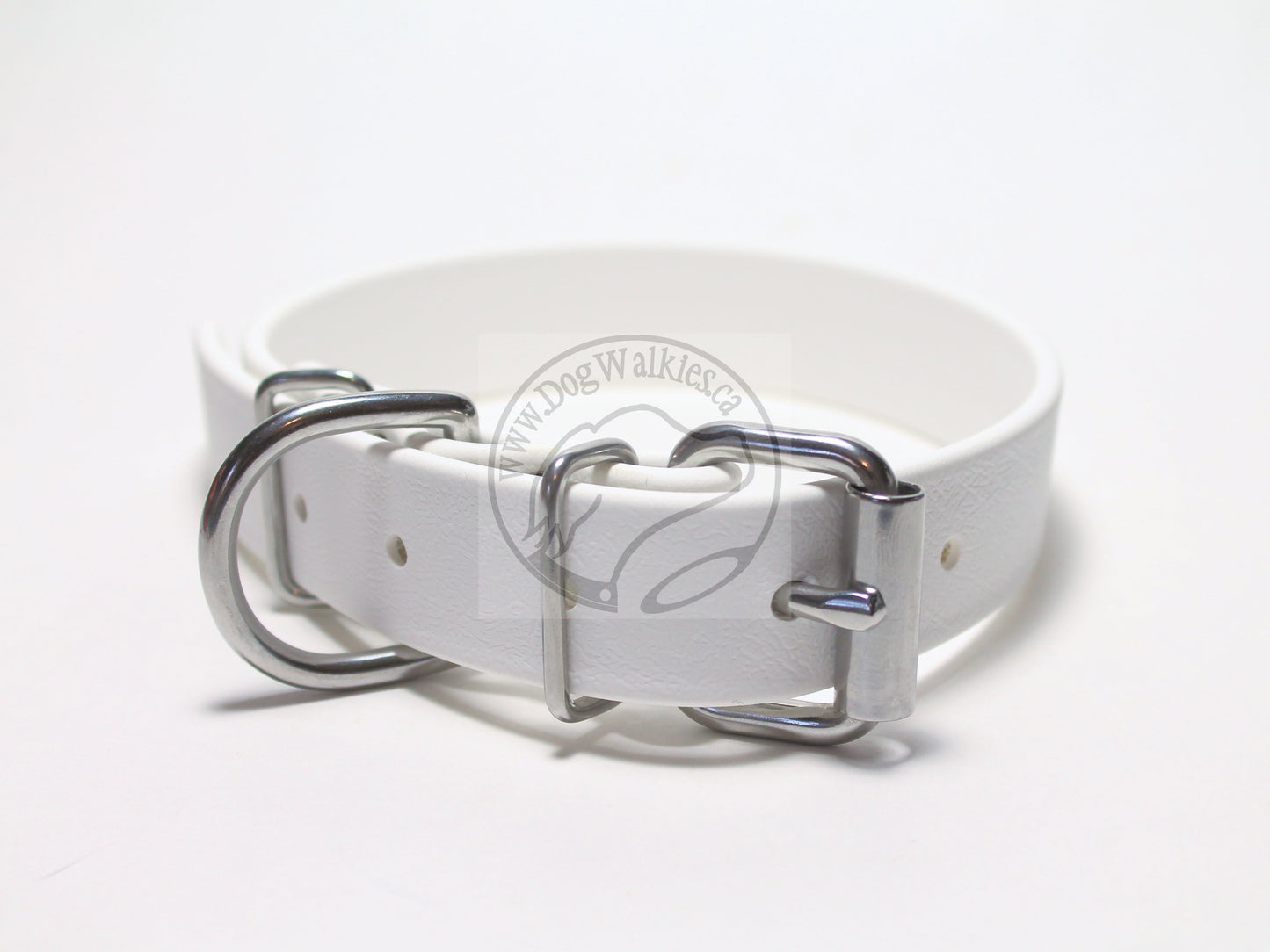 Snow White Biothane Dog Collar - 1 inch (25mm) wide