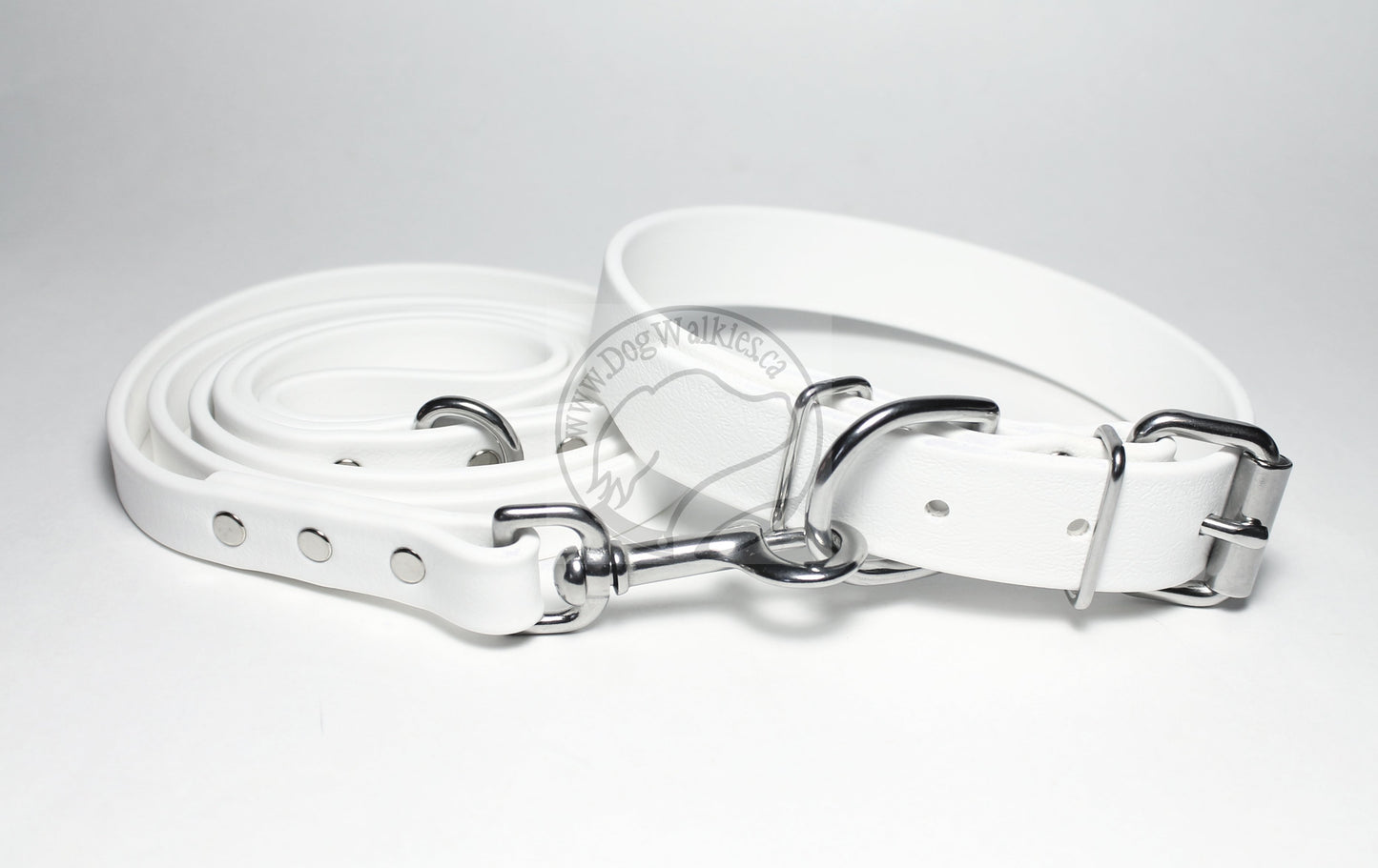 Snow White Biothane Dog Collar - 1 inch (25mm) wide