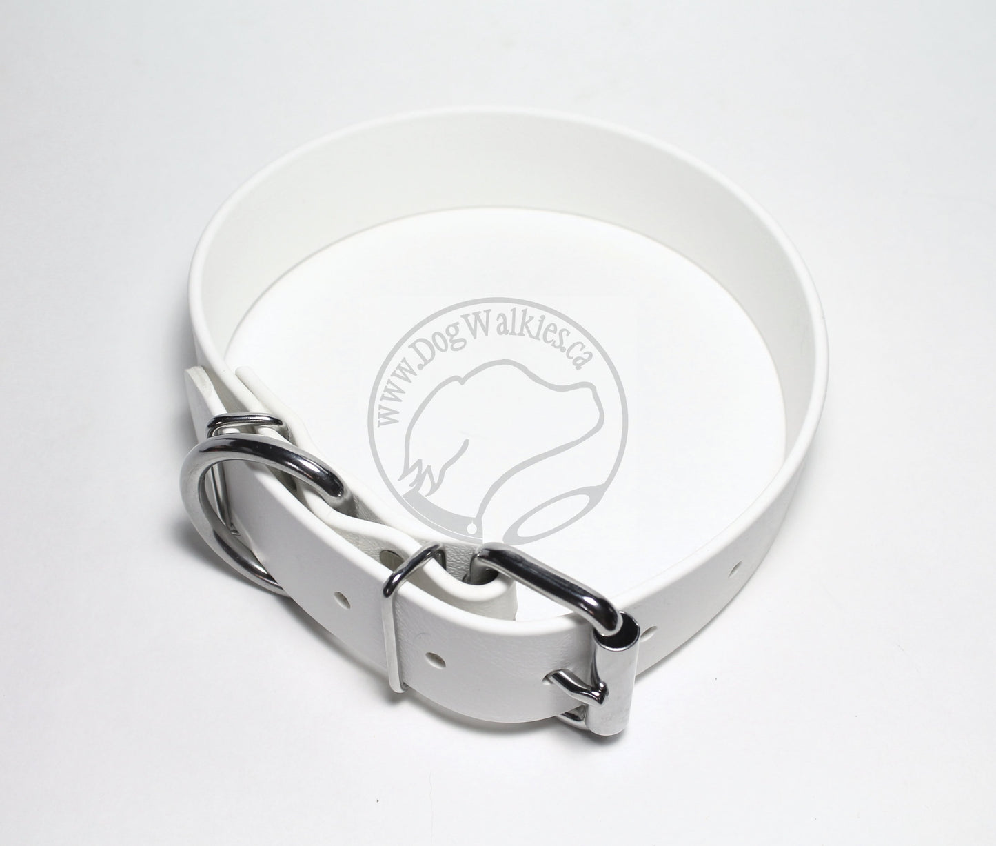 Snow White Biothane Dog Collar - Extra Wide - 1.5 inch (38mm) wide