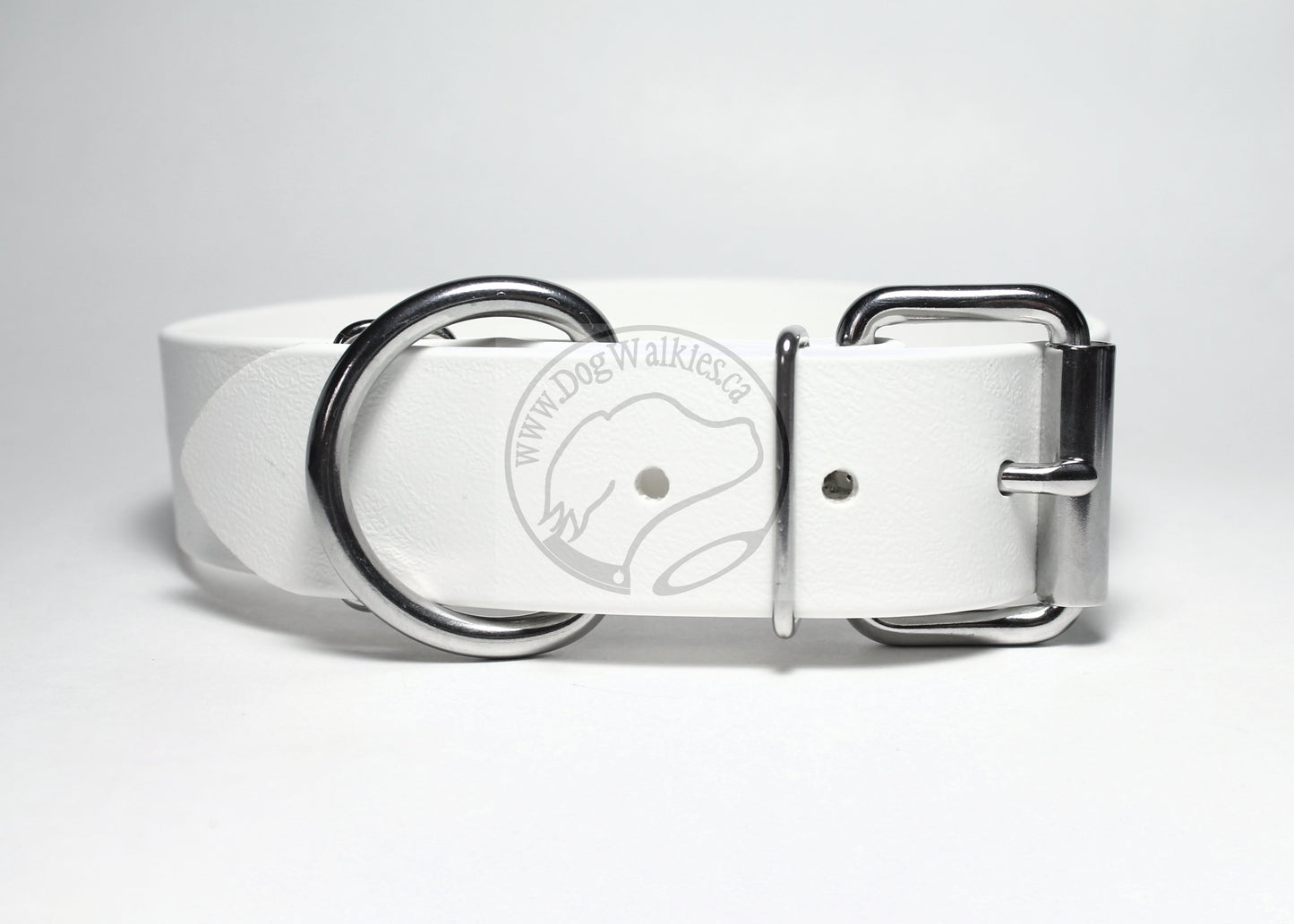 Snow White Biothane Dog Collar - Extra Wide - 1.5 inch (38mm) wide