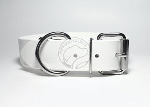 Snow White Biothane Dog Collar - Extra Wide - 1.5 inch (38mm) wide