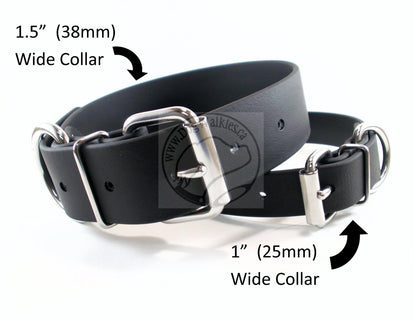 Jet Black Biothane Dog Collar - Extra Wide - 1.5 inch (38mm) wide