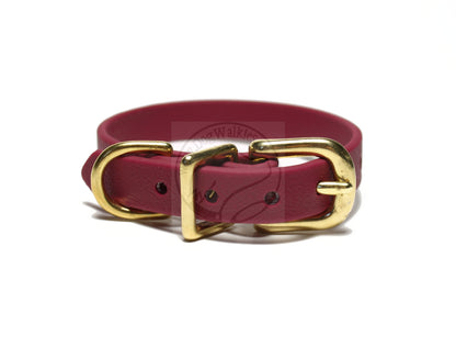Wine Merlot Biothane Small Dog Collar - 1/2" (12mm) wide