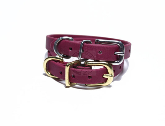 Wine Merlot Biothane Small Dog Collar - 1/2" (12mm) wide