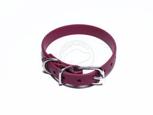 Wine Merlot Biothane Small Dog Collar - 1/2" (12mm) wide