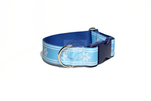 Winter Wonderland in Black, Pink or Blue - wide dog collar