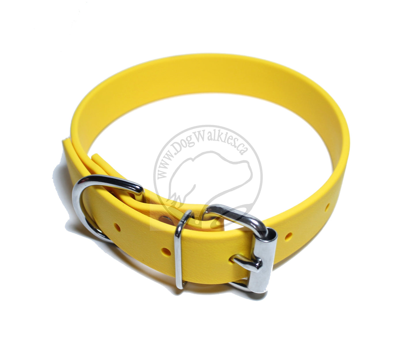 Sunflower Yellow Biothane Dog Collar - 1 inch (25mm) wide