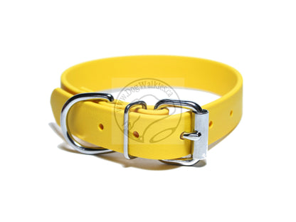Sunflower Yellow Biothane Dog Collar - 1 inch (25mm) wide