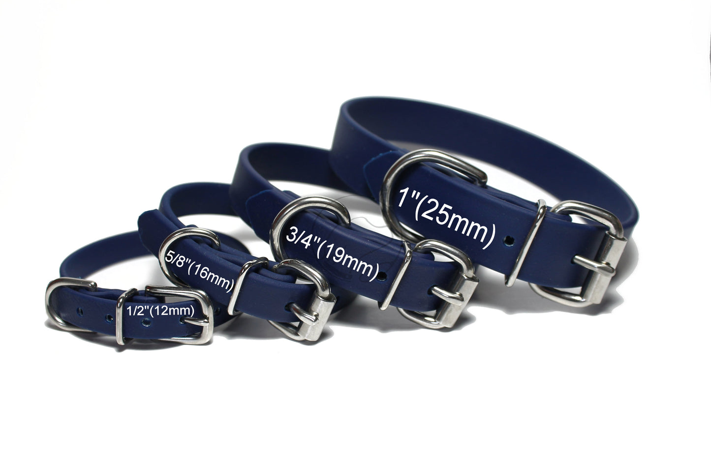 Navy Blue Biothane Dog Collar - 3/4" (20mm) wide