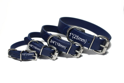 Navy Blue Biothane Dog Collar - 3/4" (20mm) wide