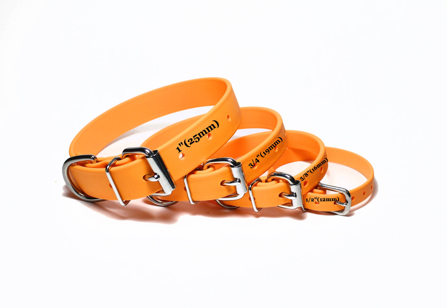 Bright Pumpkin Orange Biothane Dog Collar - 3/4" (20mm) wide