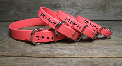 Peach Coral Biothane Dog Collar - 5/8"(16mm) wide