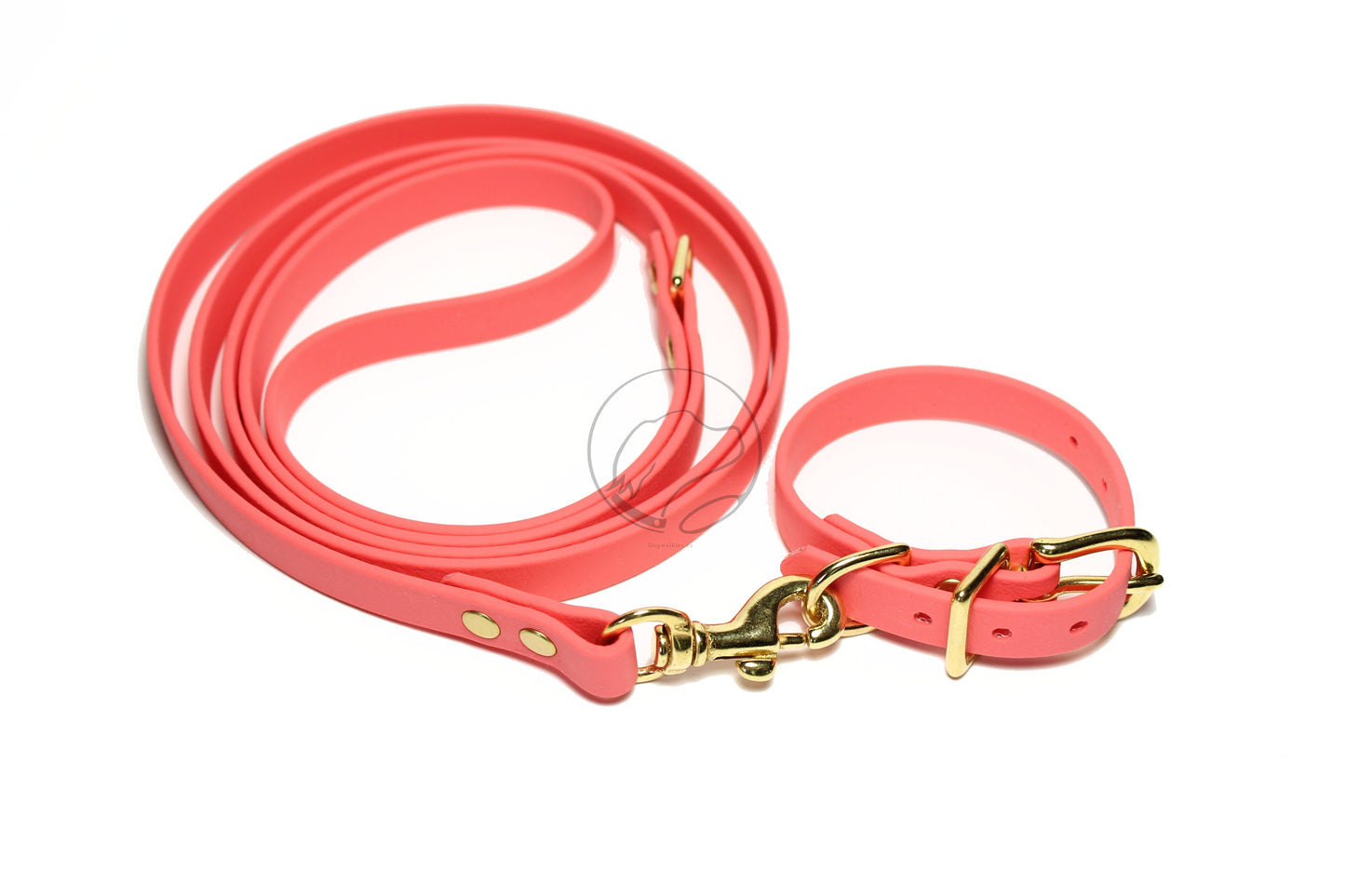 Peach Coral Biothane Small Dog Collar - 1/2" (12mm) wide