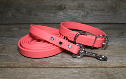 Peach Coral Biothane Dog Collar - 3/4" (20mm) wide
