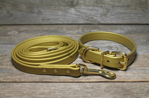 Gold Biothane Dog Collar - 3/4" (20mm) wide