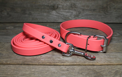Peach Coral Biothane Dog Leash - Regular 16mm (5/8") width