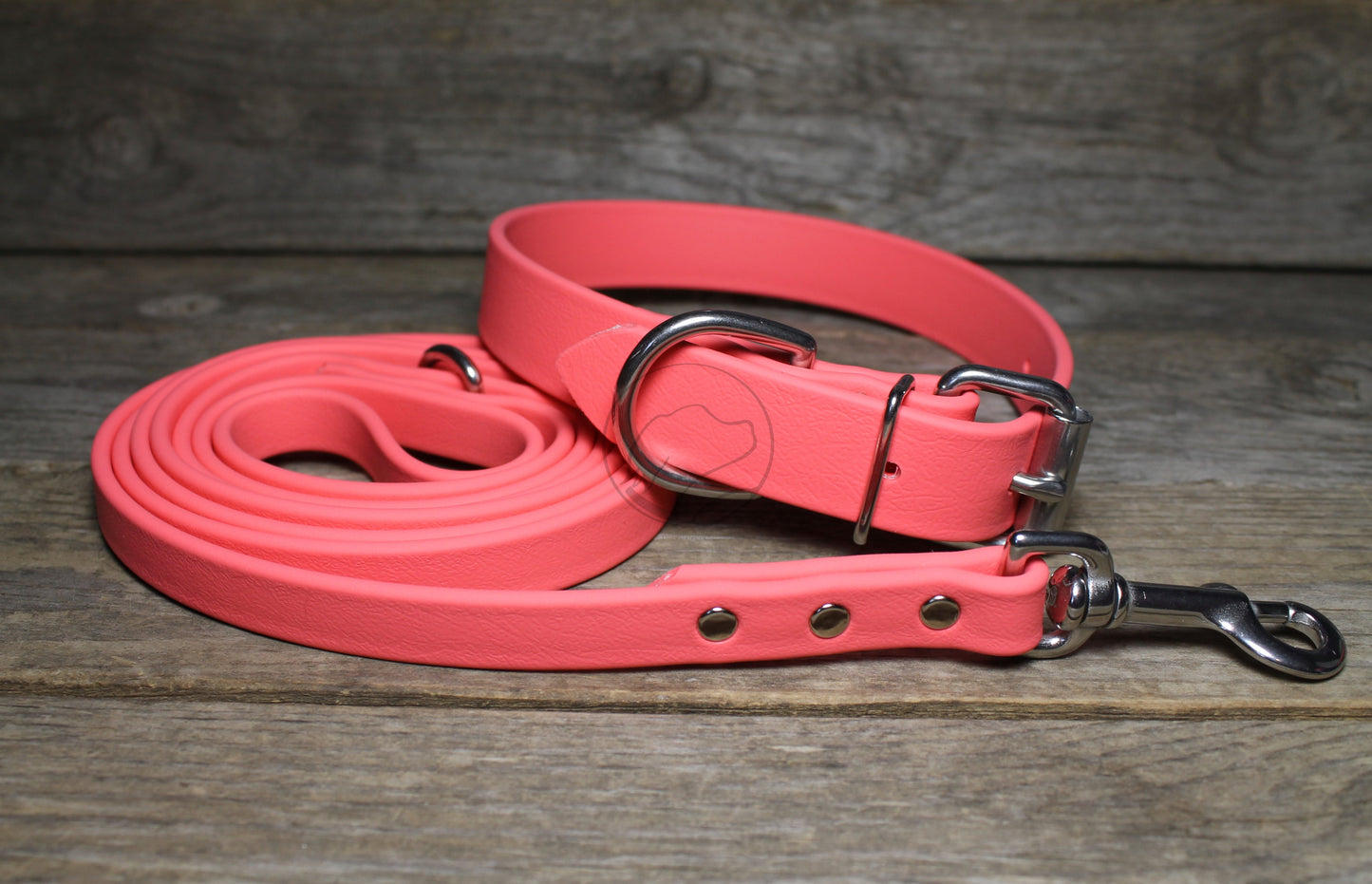 Peach Coral Biothane Dog Collar - 1 inch (25mm) wide