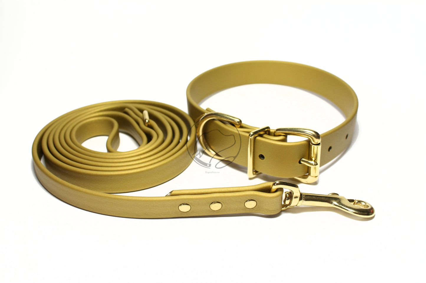 Gold Biothane Dog Collar - 1 inch (25mm) wide - Discontinued