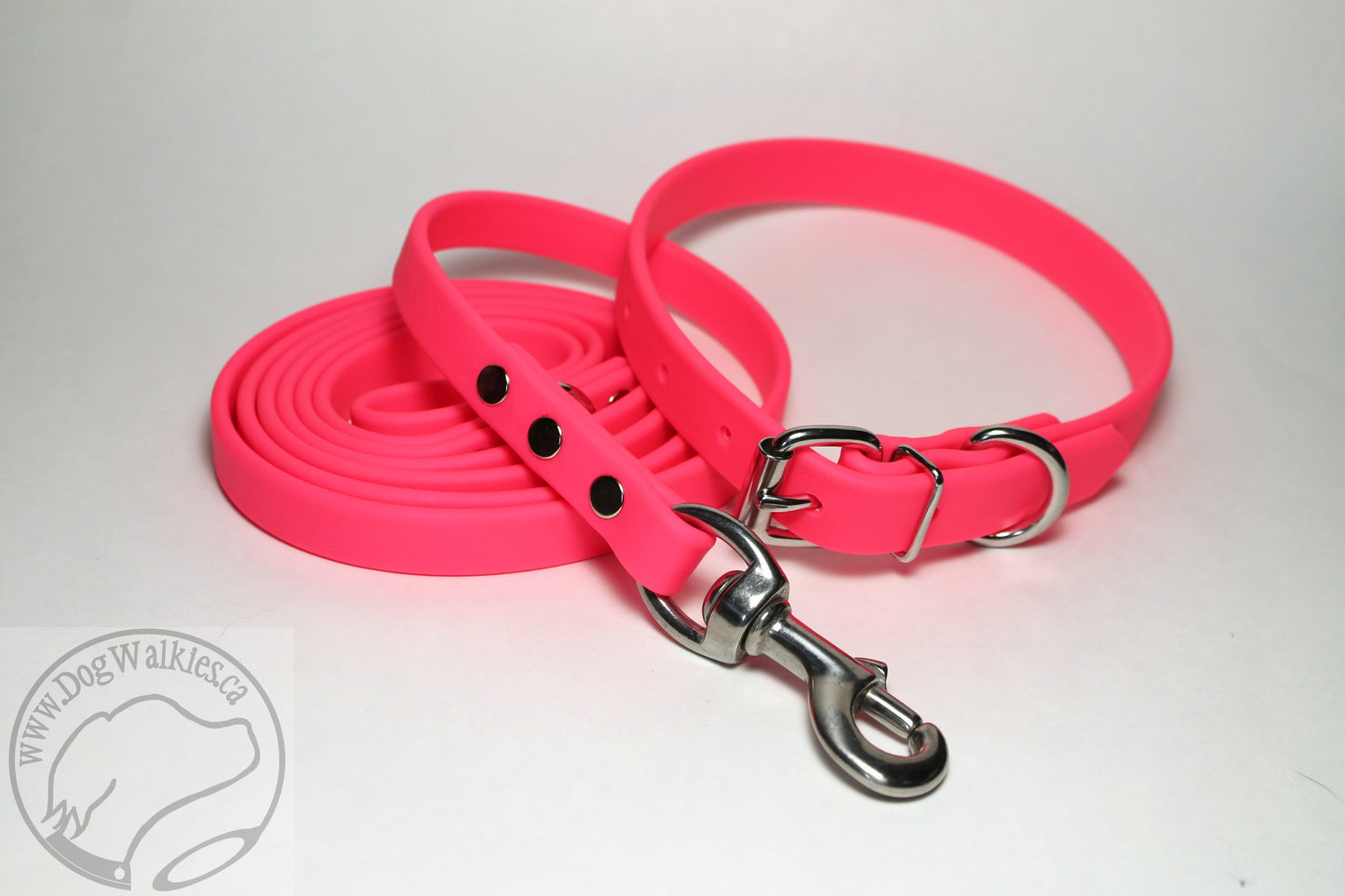 Neon Pink Biothane Dog Leash - Regular 16mm (5/8") width