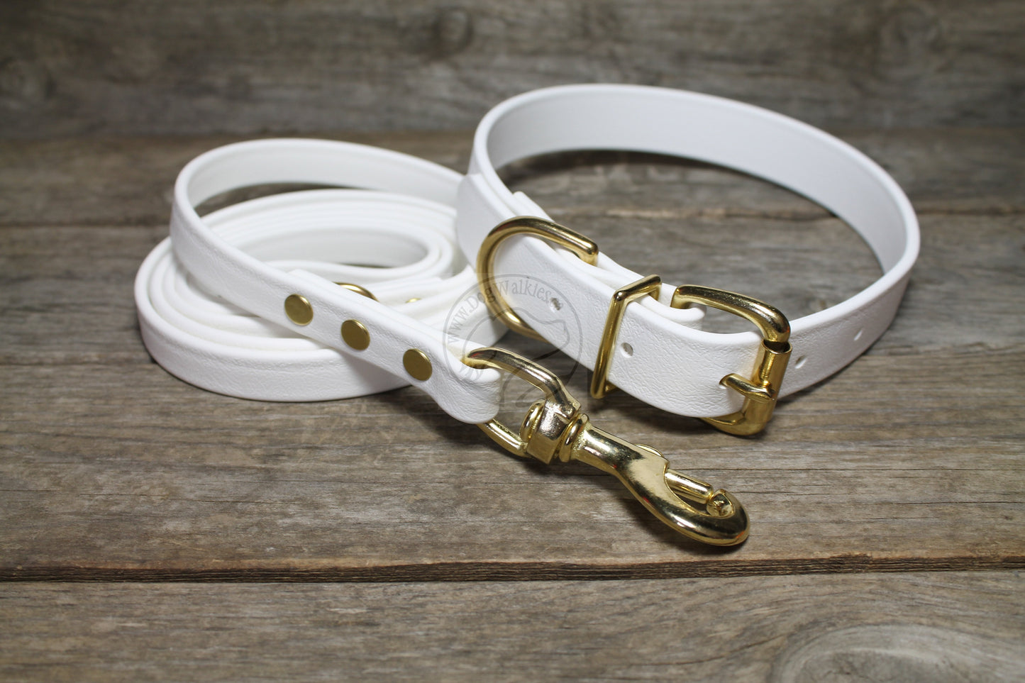 Snow White Biothane Dog Leash - Regular 16mm (5/8") width