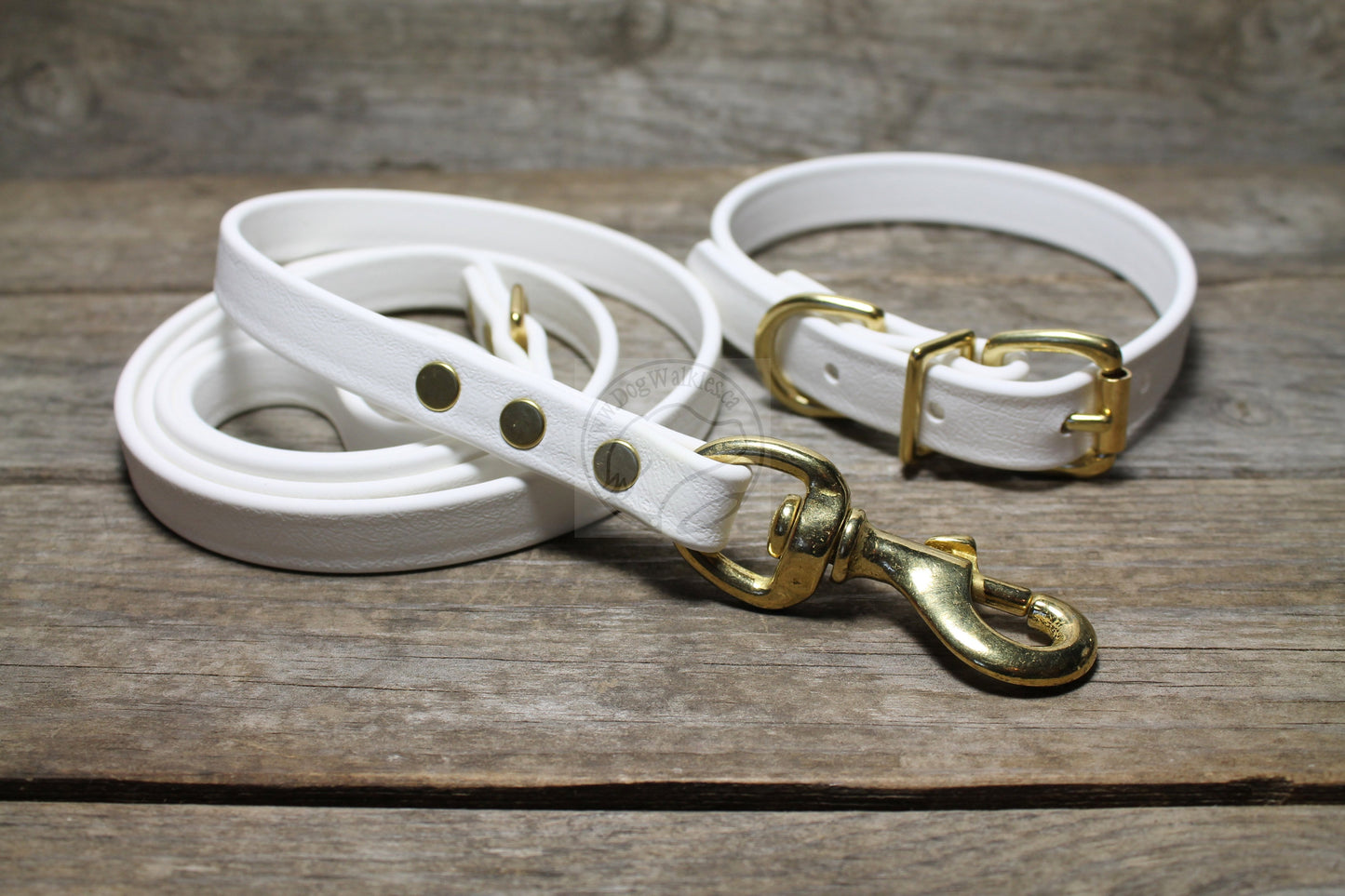 Snow White Biothane Dog Leash - Regular 16mm (5/8") width
