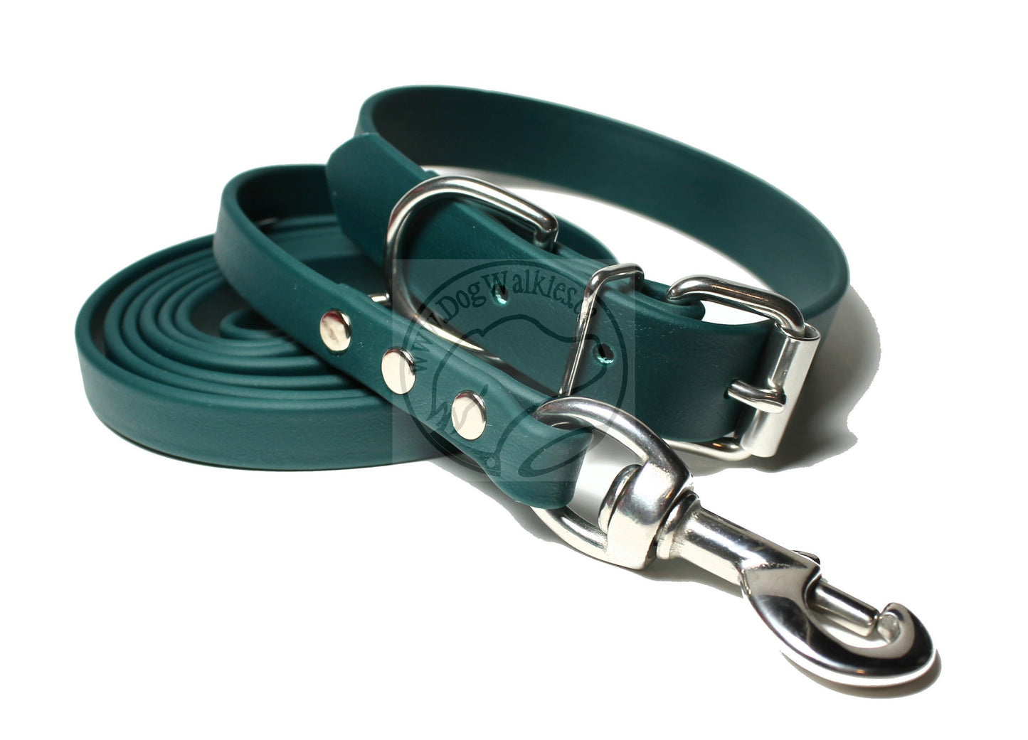 Pine Green Biothane Dog Leash - Regular 16mm (5/8") width