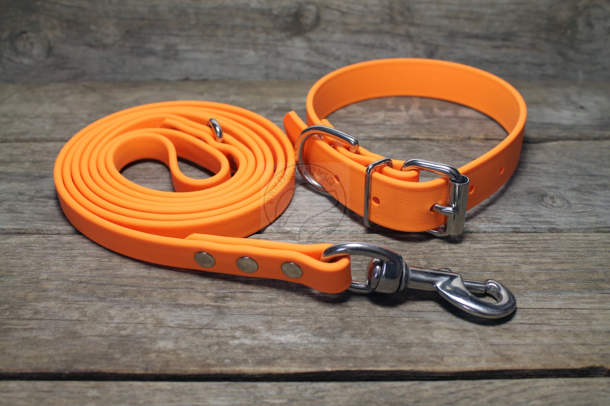 Bright Pumpkin Orange Biothane Dog Collar - 1 inch (25mm) wide