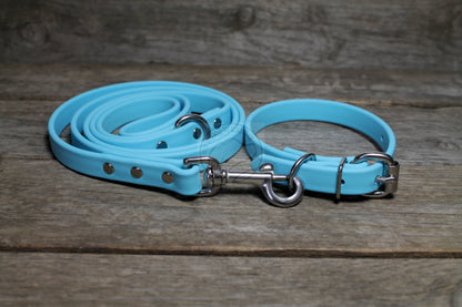 Frozen Blue Biothane Dog Collar - 5/8"(16mm) wide