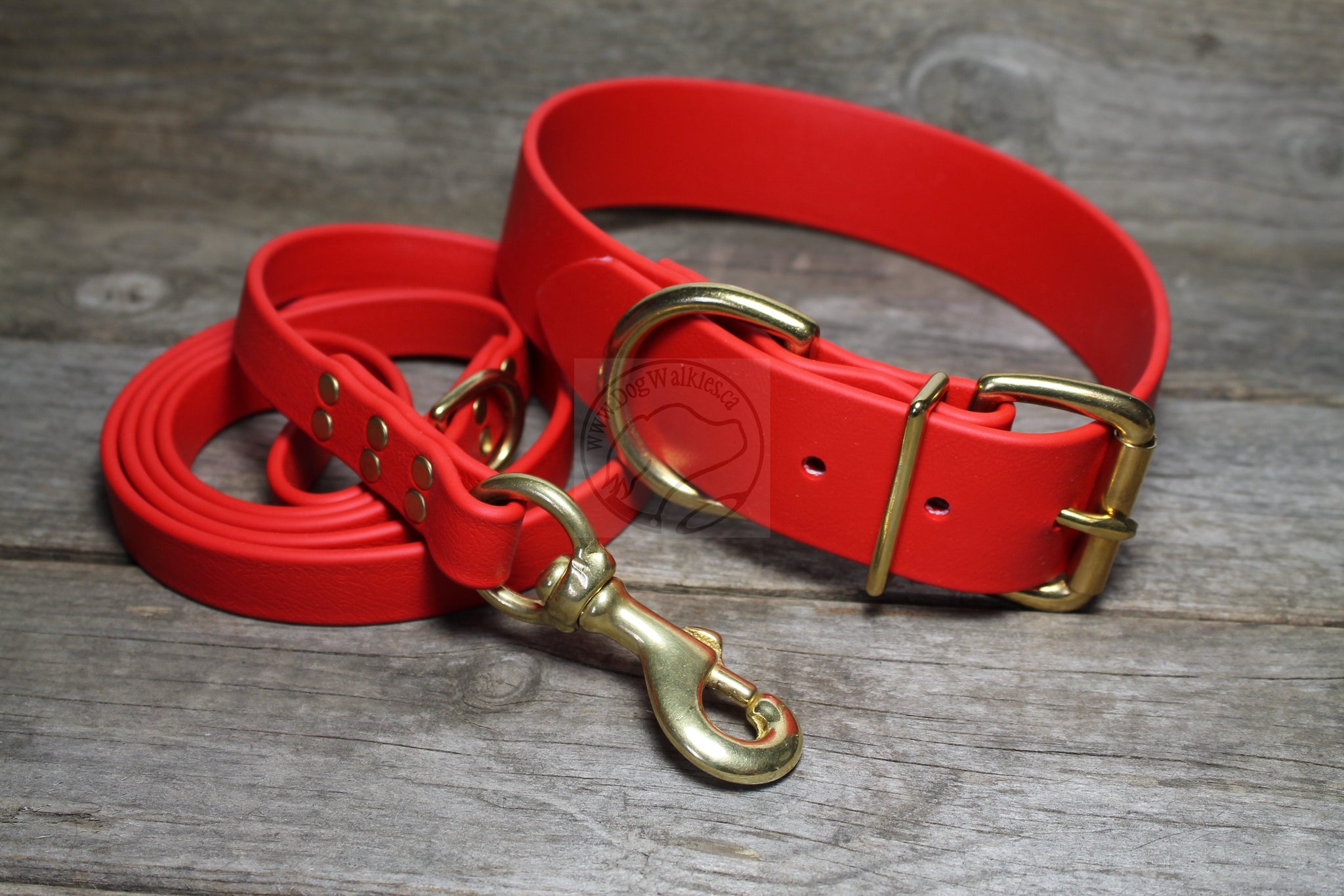 Poppy Red Biothane Dog Collar - Extra Wide - 1.5 inch (38mm) wide