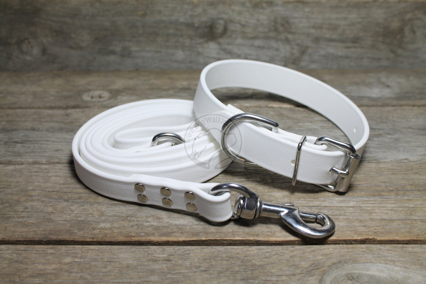 Snow White Biothane Dog Collar - 1 inch (25mm) wide