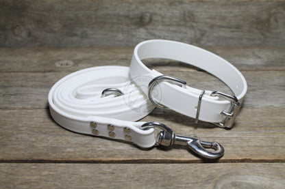 Snow White Biothane Dog Collar - 1 inch (25mm) wide